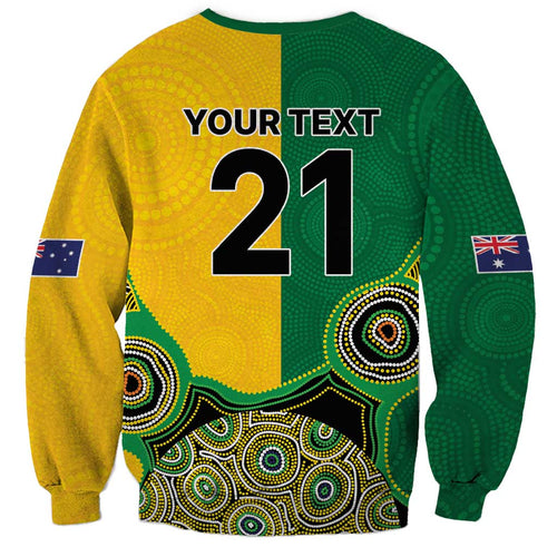 Custom Australia Cricket Spirit 2026 Sweatshirt World T20 Edition - Aussie Color Aboriginal Motif - Aussie Hoodie