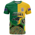 Custom Australia Cricket Spirit 2026 T Shirt World T20 Edition - Aussie Color Aboriginal Motif - Aussie Hoodie