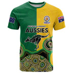 Custom Australia Cricket Spirit 2026 T Shirt World T20 Edition - Aussie Color Aboriginal Motif - Aussie Hoodie