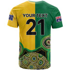 Custom Australia Cricket Spirit 2026 T Shirt World T20 Edition - Aussie Color Aboriginal Motif - Aussie Hoodie