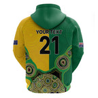 Custom Australia Cricket Spirit 2026 Zip Hoodie World T20 Edition - Aussie Color Aboriginal Motif - Aussie Hoodie