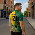 Custom Australia Cricket Spirit 2026 Zipper Polo Shirt World T20 Edition - Aussie Color Aboriginal Motif - Aussie Hoodie