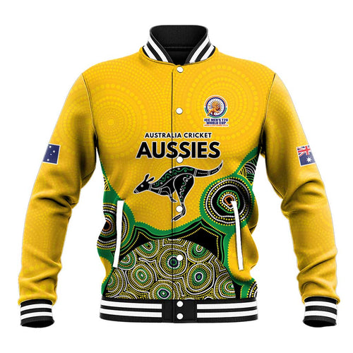 Custom Australia Cricket Spirit 2026 Baseball Jacket World T20 Edition - Gold Aboriginal - Aussie Hoodie