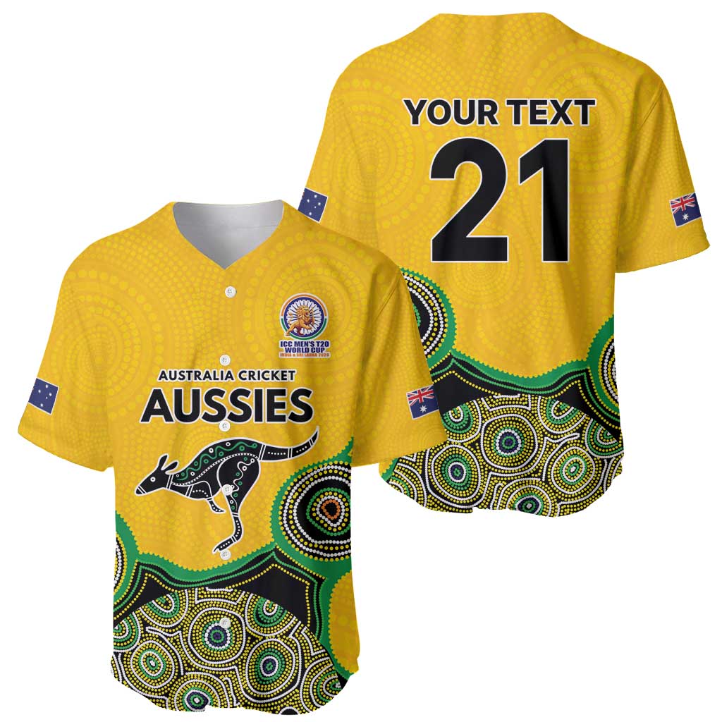 Custom Australia Cricket Spirit 2026 Baseball Jersey World T20 Edition - Gold Aboriginal - Aussie Hoodie
