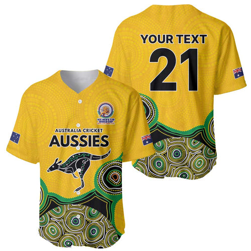 Custom Australia Cricket Spirit 2026 Baseball Jersey World T20 Edition - Gold Aboriginal - Aussie Hoodie