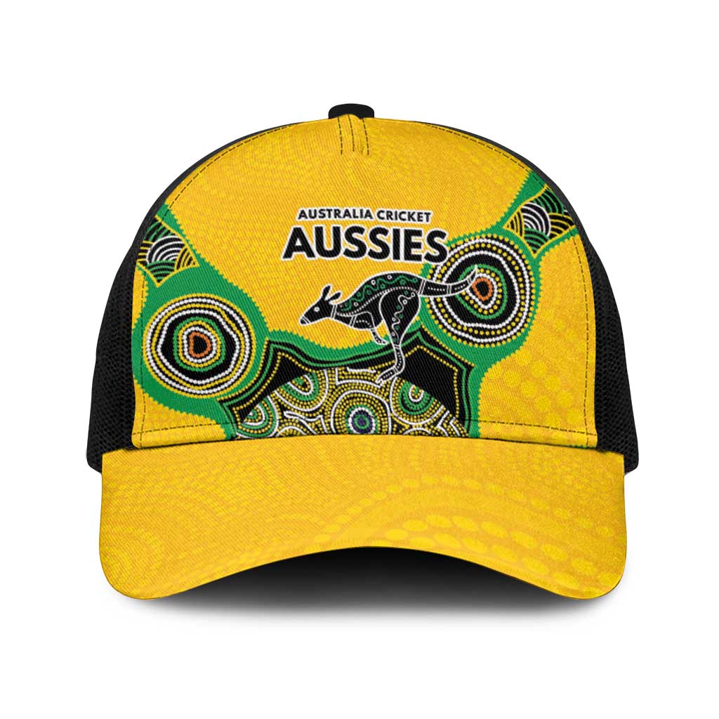Australia Cricket Spirit 2026 Baseball Net Cap World T20 Edition - Gold Aboriginal - Aussie Hoodie