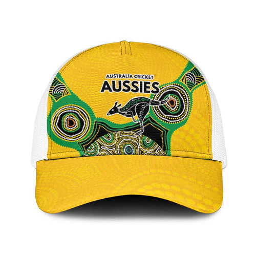 Australia Cricket Spirit 2026 Baseball Net Cap World T20 Edition - Gold Aboriginal - Aussie Hoodie