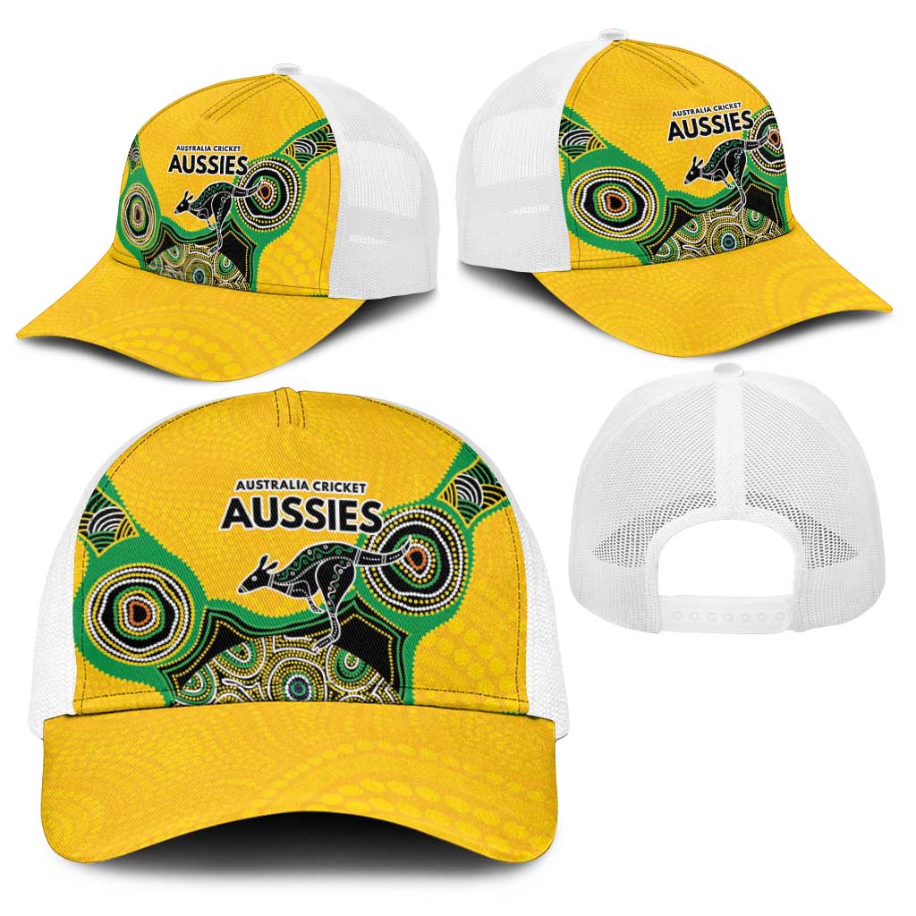 Australia Cricket Spirit 2026 Baseball Net Cap World T20 Edition - Gold Aboriginal - Aussie Hoodie