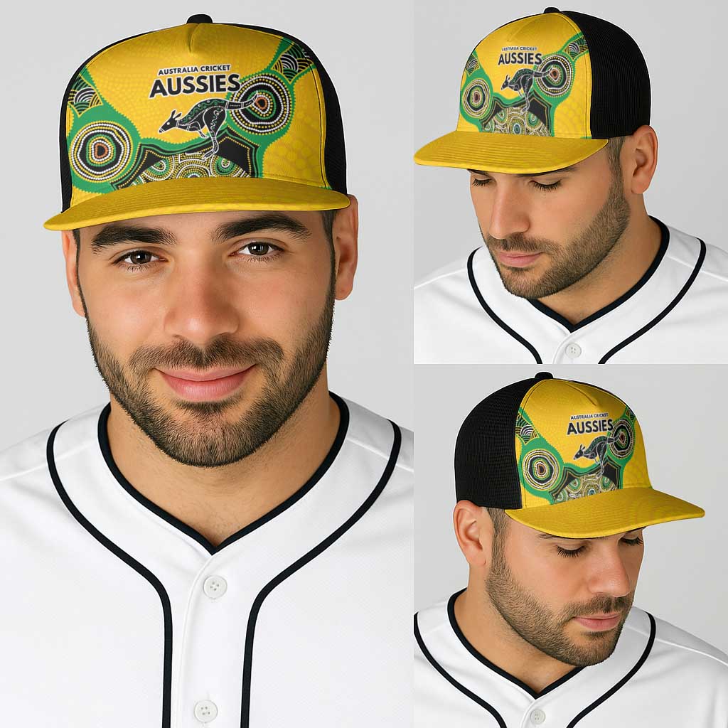 Australia Cricket Spirit 2026 Baseball Net Cap World T20 Edition - Gold Aboriginal - Aussie Hoodie