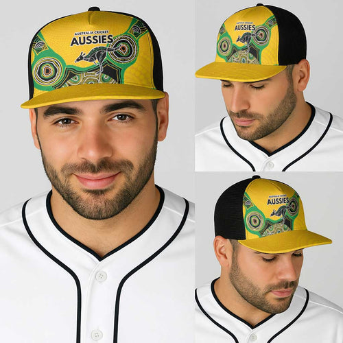 Australia Cricket Spirit 2026 Baseball Net Cap World T20 Edition - Gold Aboriginal - Aussie Hoodie