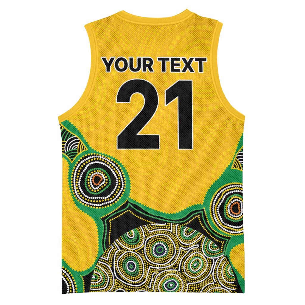 Custom Australia Cricket Spirit 2026 Basketball Jersey World T20 Edition - Gold Aboriginal - Aussie Hoodie