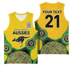 Custom Australia Cricket Spirit 2026 Basketball Jersey World T20 Edition - Gold Aboriginal - Aussie Hoodie