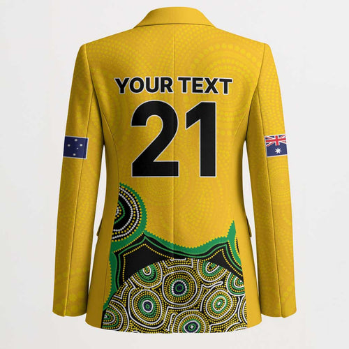 Custom Australia Cricket Spirit 2026 Blazer World T20 Edition - Gold Aboriginal - Aussie Hoodie