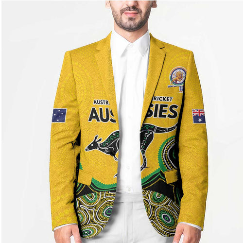Custom Australia Cricket Spirit 2026 Blazer World T20 Edition - Gold Aboriginal - Aussie Hoodie