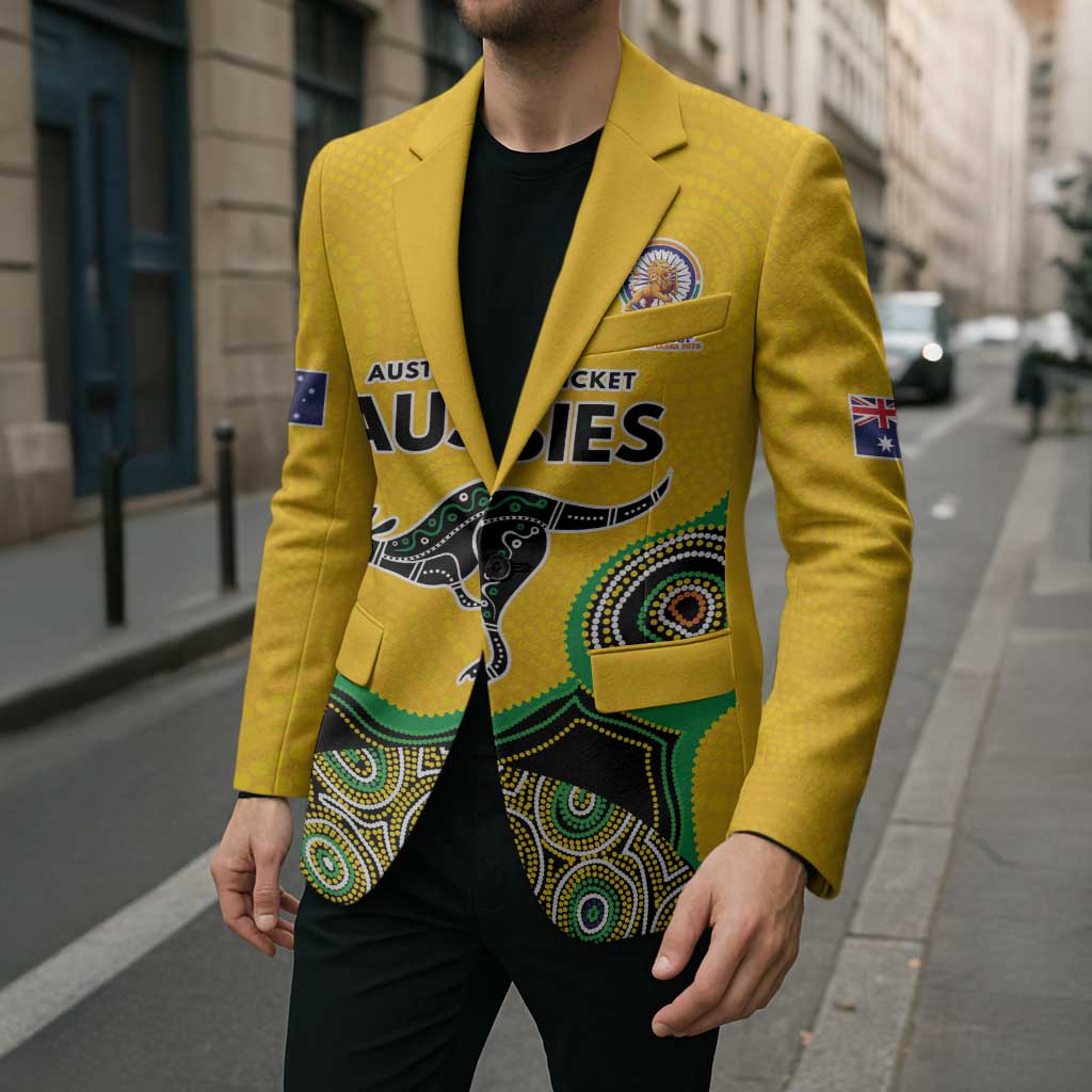 Custom Australia Cricket Spirit 2026 Blazer World T20 Edition - Gold Aboriginal - Aussie Hoodie