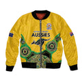 Custom Australia Cricket Spirit 2026 Bomber Jacket World T20 Edition - Gold Aboriginal - Aussie Hoodie