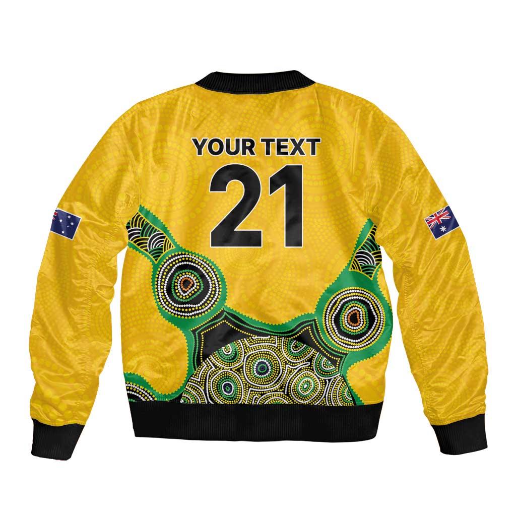Custom Australia Cricket Spirit 2026 Bomber Jacket World T20 Edition - Gold Aboriginal - Aussie Hoodie