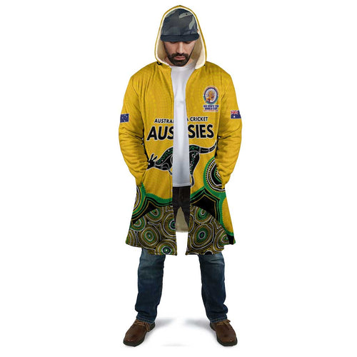 Custom Australia Cricket Spirit 2026 Cloak World T20 Edition - Gold Aboriginal - Aussie Hoodie