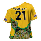 Custom Australia Cricket Spirit 2026 Cross Shoulder Shirt World T20 Edition - Gold Aboriginal - Aussie Hoodie