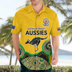 Custom Australia Cricket Spirit 2026 Hawaiian Shirt World T20 Edition - Gold Aboriginal - Aussie Hoodie