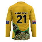 Custom Australia Cricket Spirit 2026 Hockey Jersey World T20 Edition - Gold Aboriginal - Aussie Hoodie