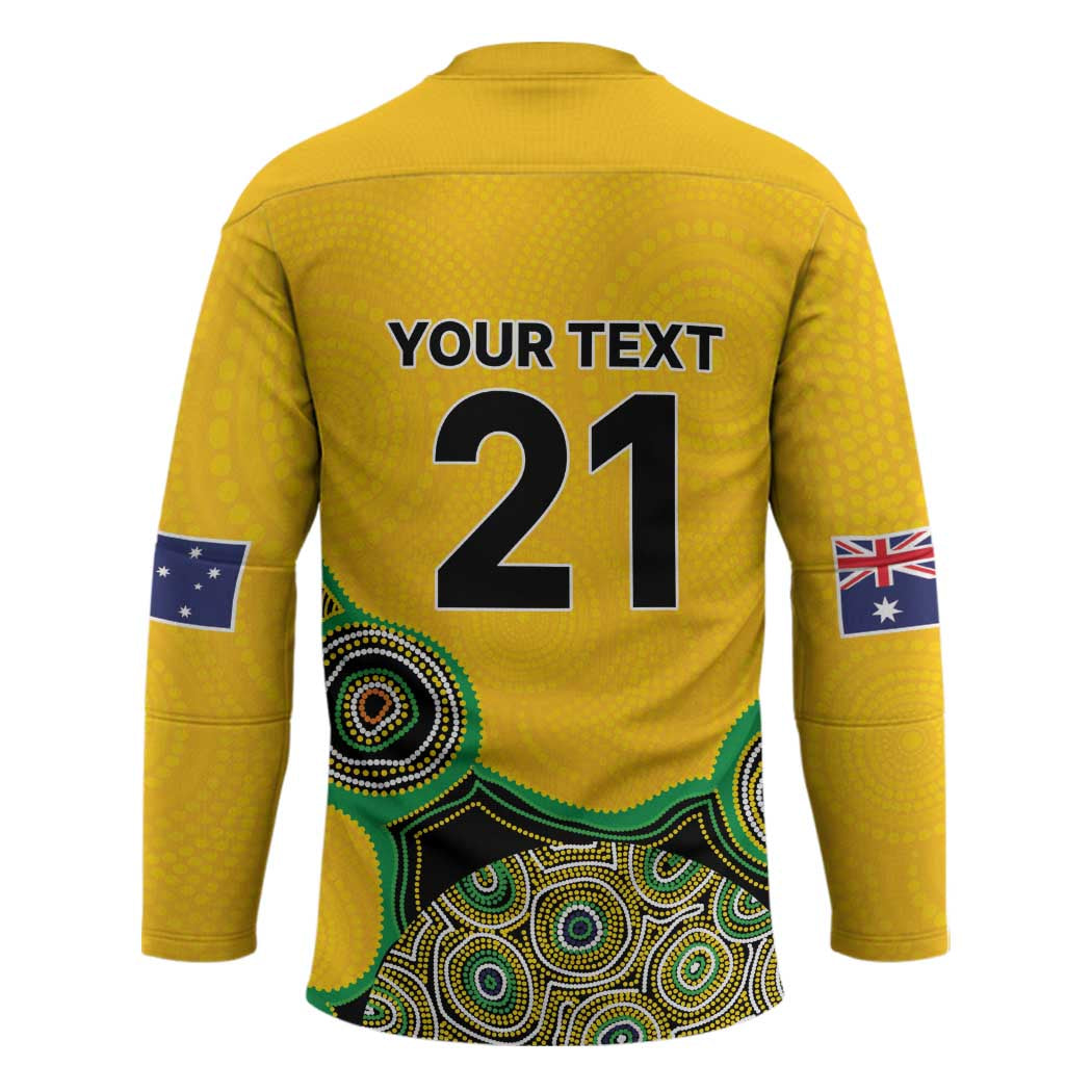 Custom Australia Cricket Spirit 2026 Hockey Jersey World T20 Edition - Gold Aboriginal - Aussie Hoodie
