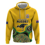 Custom Australia Cricket Spirit 2026 Hoodie World T20 Edition - Gold Aboriginal - Aussie Hoodie