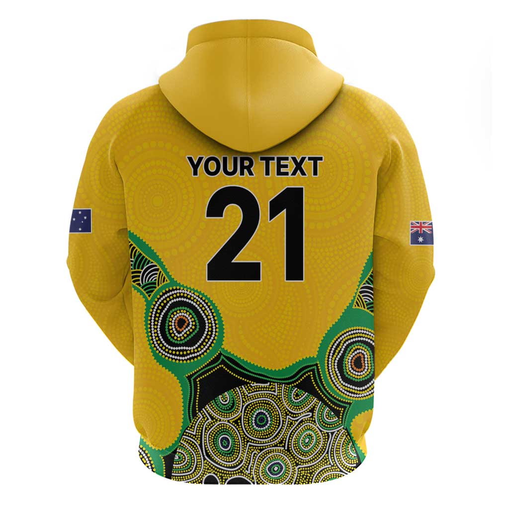 Custom Australia Cricket Spirit 2026 Hoodie World T20 Edition - Gold Aboriginal - Aussie Hoodie