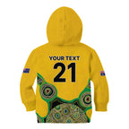 Custom Australia Cricket Spirit 2026 Kid Hoodie World T20 Edition - Gold Aboriginal - Aussie Hoodie