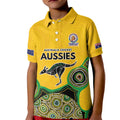 Custom Australia Cricket Spirit 2026 Kid Polo Shirt World T20 Edition - Gold Aboriginal - Aussie Hoodie