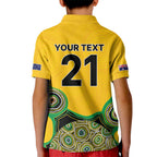 Custom Australia Cricket Spirit 2026 Kid Polo Shirt World T20 Edition - Gold Aboriginal - Aussie Hoodie
