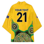 Custom Australia Cricket Spirit 2026 Kimono World T20 Edition - Gold Aboriginal - Aussie Hoodie