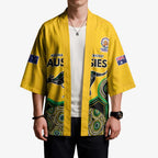 Custom Australia Cricket Spirit 2026 Kimono World T20 Edition - Gold Aboriginal - Aussie Hoodie