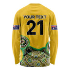 Custom Australia Cricket Spirit 2026 Long Sleeve Shirt World T20 Edition - Gold Aboriginal - Aussie Hoodie