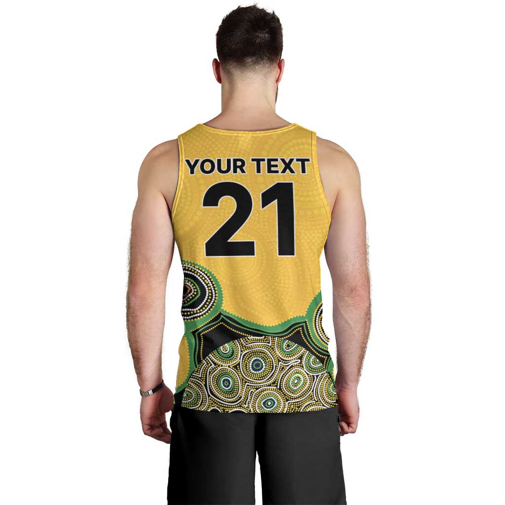 Custom Australia Cricket Spirit 2026 Men Tank Top World T20 Edition - Gold Aboriginal - Aussie Hoodie