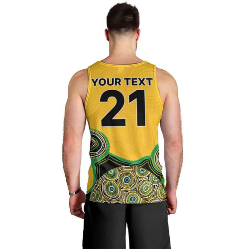 Custom Australia Cricket Spirit 2026 Men Tank Top World T20 Edition - Gold Aboriginal - Aussie Hoodie