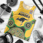Custom Australia Cricket Spirit 2026 Men Tank Top World T20 Edition - Gold Aboriginal - Aussie Hoodie