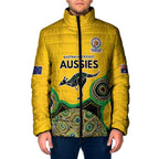 Custom Australia Cricket Spirit 2026 Padded Jacket World T20 Edition - Gold Aboriginal - Aussie Hoodie