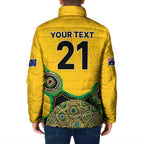 Custom Australia Cricket Spirit 2026 Padded Jacket World T20 Edition - Gold Aboriginal - Aussie Hoodie