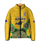 Custom Australia Cricket Spirit 2026 Padded Jacket World T20 Edition - Gold Aboriginal - Aussie Hoodie