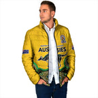 Custom Australia Cricket Spirit 2026 Padded Jacket World T20 Edition - Gold Aboriginal - Aussie Hoodie