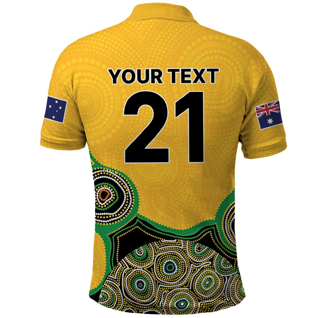 Custom Australia Cricket Spirit 2026 Polo Shirt World T20 Edition - Gold Aboriginal - Aussie Hoodie