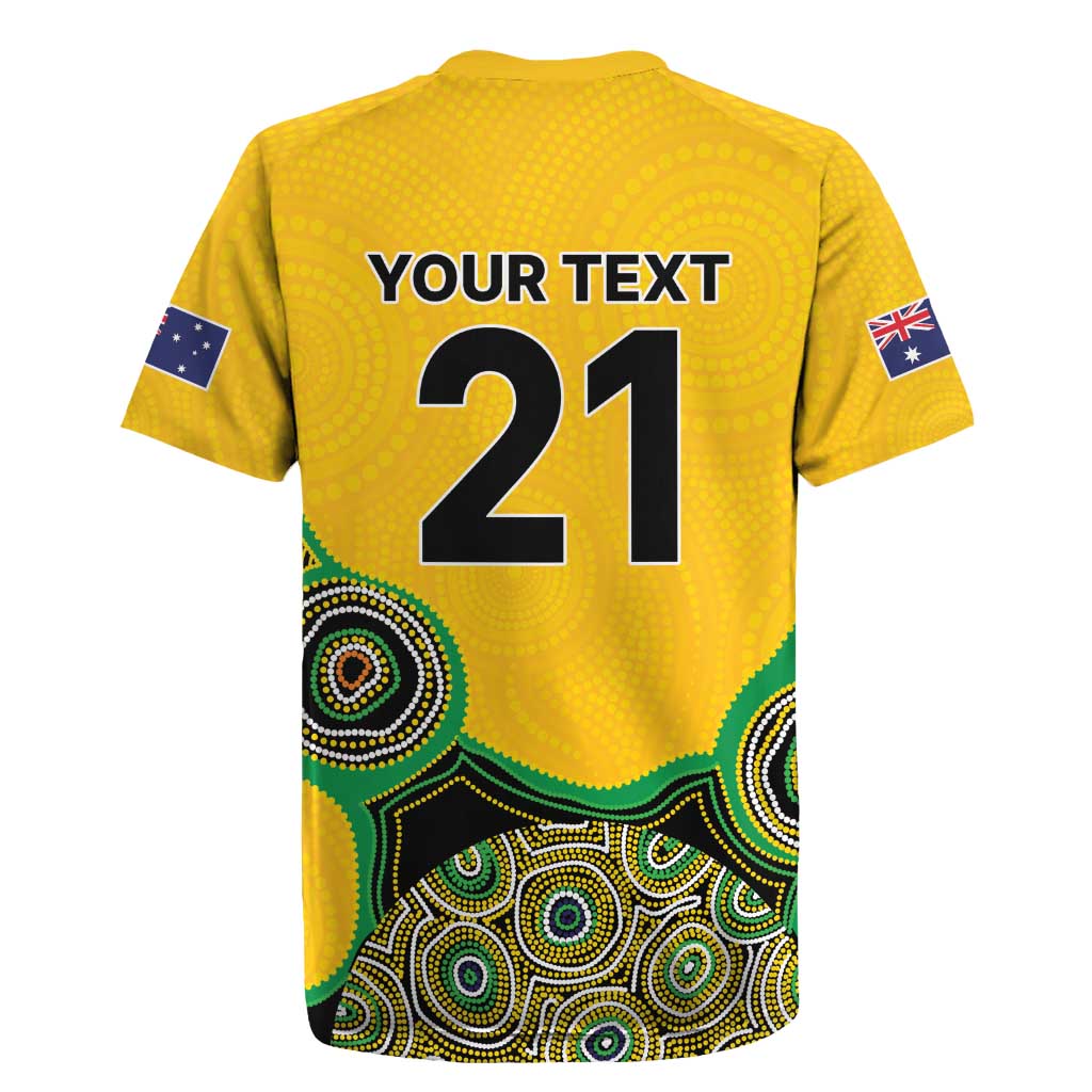 Custom Australia Cricket Spirit 2026 Rugby Jersey World T20 Edition - Gold Aboriginal - Aussie Hoodie
