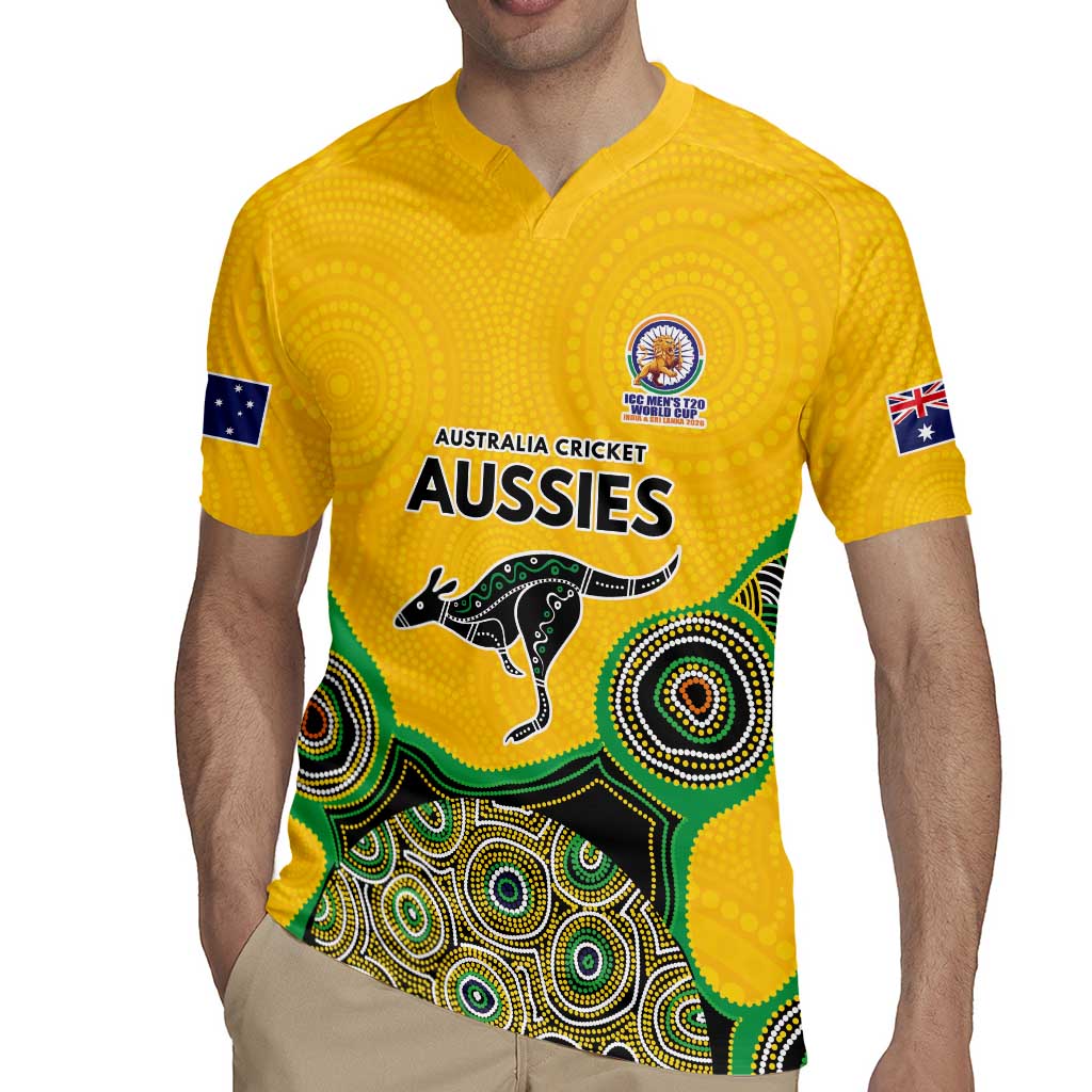 Custom Australia Cricket Spirit 2026 Rugby Jersey World T20 Edition - Gold Aboriginal - Aussie Hoodie