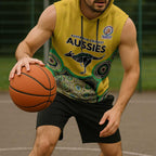 Custom Australia Cricket Spirit 2026 Sleeveless Hoodie World T20 Edition - Gold Aboriginal - Aussie Hoodie