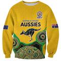 Custom Australia Cricket Spirit 2026 Sweatshirt World T20 Edition - Gold Aboriginal - Aussie Hoodie