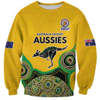 Custom Australia Cricket Spirit 2026 Sweatshirt World T20 Edition - Gold Aboriginal - Aussie Hoodie
