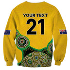 Custom Australia Cricket Spirit 2026 Sweatshirt World T20 Edition - Gold Aboriginal - Aussie Hoodie