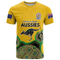 Custom Australia Cricket Spirit 2026 T Shirt World T20 Edition - Gold Aboriginal - Aussie Hoodie
