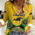 Custom Australia Cricket Spirit 2026 Women Casual Shirt World T20 Edition - Gold Aboriginal - Aussie Hoodie